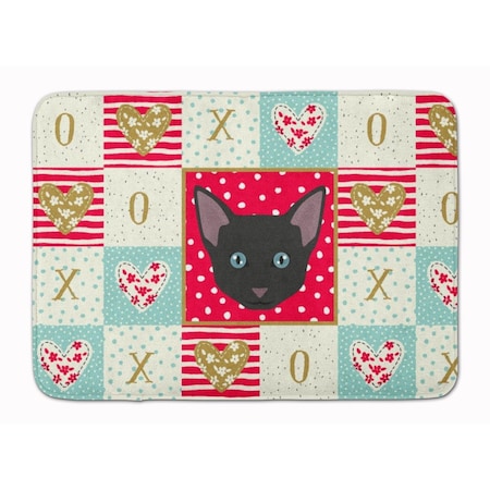 Carolines Treasures 19 x 27 in. Russian White Black Cat Love Machine Washable Memory Foam Mat CK5155RUG